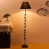 Kloe Black Fabric Floor Lamp with Black Iron Base
