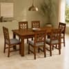 Globally Indian Vedansh Solid Sheesham Wood 6 Seater Dining Table Set 6 Chairs Grey