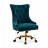 Doe Buck Swen Luxury Teal Tufted Velvet Office Chair