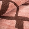 Handmade Wool Area Rug Modern Geometric Pink Brown 3 x 5 Feet Carpet