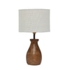 Devansh White Jute Table Lamp With  Wood Natural Base (7X13 Inches)-10