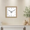 Square Wooden Wall Clock with Roman Numerals and Detailed Minute Track
