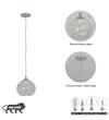 SAVANNAH Modern Single Light Stainless Steel Glass Pendant