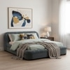 Casa Haven Relax Queen Size Bed in velvet With Engineered Hardwood Frame & Hydraulic Storage