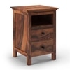 Snooze Solid Wood Bedside Table in Teak Finish