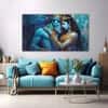 The Castle Decor Radha Krishna Wall Painting Wooden Framed Digital Painting 27x48 Inch (Style 3)