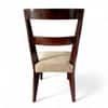Newport wood Dining Chair in Beige Mossy Fabric Cushioning with DARK WALNUT FINISH