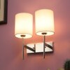 Eliante Cloth Shade Wall Lights Mild Steel & Glass Material Chrome & White Finish