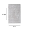 Handmade Wool Silk Area Rug Modern Wave Beige 9 x 12 Feet Carpet