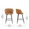Doe Buck Velvet Counter Height Bar Stool in Brown Colour