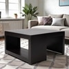 Wayne Sheesham Wood Contemporary Square Coffee Table In Extra Dark Mahagony Finish
