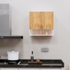 2 Doors Modular Wall Mounted Kitchen Cabinet With Organizer Shelf In Highland Pine Finish