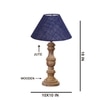 Devansh Blue Jute Table Lamp With Wood Natural Base (10X18 Inches)-37