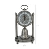 Vintage Industrial Steampunk Table Clock Silver Antique Finish with Visible Gears