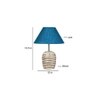 Turquoise Jute with White Brushed Wood Table Lamp