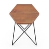 Dyson Hex Solid Wood Side Table In Amber Walnut Finish With Black Base