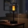 Iconic Pillar Table Lamp in Black Base And Clear Glass Shade