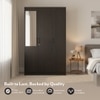Wren Engineered Wood 3 Door Wardrobe With Mirror in Dark Wenge Finish