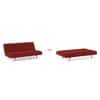 Zehnloch 3 Seater Click Clack Sofa cum Bed In Salsa Red Colour