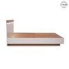Juda Engineered Wood King  Size Bed Without Storage (Urban Teak Finish, Frosty White Colour)