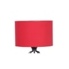 Poppy Red Fabric Floor Lamp with Black Iron Base