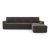 Apollo Compact Sofa (Colour : Smoke, Cushion : Soft, Back Type : Regular, Seating Capacity : Right Aligned 3 Seater + Right Aligned Chaise + Ottoman)
