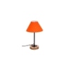 Wes Orange Fabric Shade Table Lamp with Natural Wood & Iron Base