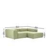 Elegantedge Wood Left Aligned 2-Seater With Upholstery Non Storage Sofa In Green Colour