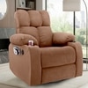 Helios Fabric One Seater Motorised Recliner with Rocking Revolving & Cup Holder in Green Colour