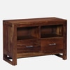 Sheesham Wood Tv Unit With Drawer In Scratch Resistant Provincial Teak Finish For TVs Up To 32 Inches