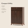 Webster 15 Pair Shoe Rack in Walnut Finish