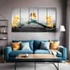 The Castle Decor Abstract Wall Painting Wooden Framed 27x48 Inch for Living Room (Style 6)