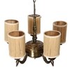 Devansh Wood Wall Mounted Lamp With Off-White Cotton Shade