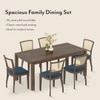 Atlas Solid Wood 6 Seater Dining Table With Reed Dining Chairs Set