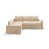 Apollo Fabric Sectional Sofa (Colour : Birch Beige, Cushion : Soft, Back Type : Regular, Seating Capacity : Left Aligned 2 Seater + Left Aligned Chaise)