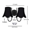 Devansh Dual Black Metal  Wallmounted Lamp With Cotton Black Metal  Shade