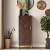 Nina 12 Pairs Solid Wood Shoe Cabinet In Mango Walnut Finish