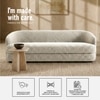 Elegantensemble Wood 3 Seater With Upholstery Non Storage Sofa In White Colour
