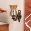 Devansh Metal Electric Wall Light in Antique gold Colour with Lavender Shade Count of 1 Light