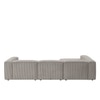 Elegantedge Wood Right Aligned 3-Seater With Upholstery Non Storage Sofa In Grey Colour