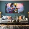 The Castle Decor Radha Krishna Wall Painting Wooden Framed 27x48 Inch (Style 13)