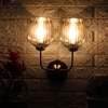 Devansh Metal Electric Wall Light in Gold Colour with Lavender Shade Count of 2 Lights