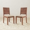 Oribi Solid Wood Dining Chair Set Of 2 In Teak Finish