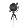 Vintage Industrial Gear Tripod Table Clock Glossy Black Metal Visible Gears