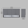 4 Doors Modular Wall Mounted Kitchen Cabinet With Organizer Shelf In Slate Grey Finish