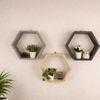 Oliver Iii Hexagonal Shaped Set Of 3 Wooden Wall Shelves