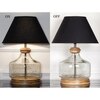 Tuscan Glass and Wood Table Lamp With Black Cotton Shade