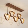 Hexad 5 Series Brown Solid Wood Cluster Hanging Light