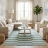 Jaipur Rugs Striped Wool 4x6 Feet Italian Straw And Capri Dhurrie Carpet