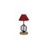 Gabrielle Maroon Jute Table lamp with Wood & Iron Base